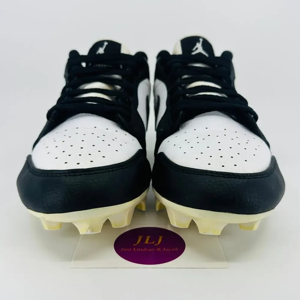 Jordan 1 Low TD Football Cleats 'Panda' Black White FJ6245-100 Men's Size 9